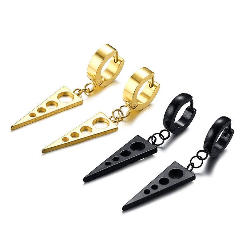 Black Gold Triangle Earrings Ear Hook Eardrops Foreign Trade-Jewearrings