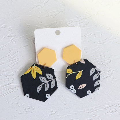 Black Series Printed Acrylic Earrings-Jewearrings