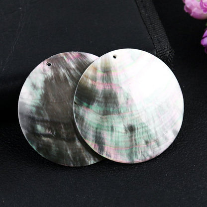 Black Shell Single Side Hole Disc Earrings Pendant-Jewearrings