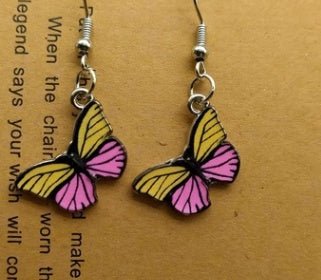 Blue Butterfly Drop Earrings for Women Multicolor Alloy Dangle Earrings Statement Earring Wedding Jewelry Wholesale-Jewearrings