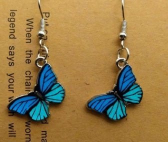 Blue Butterfly Drop Earrings for Women Multicolor Alloy Dangle Earrings Statement Earring Wedding Jewelry Wholesale-Jewearrings