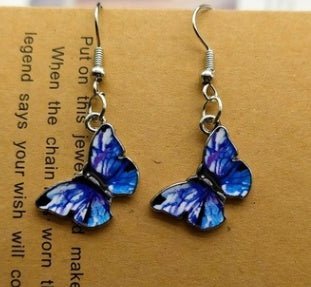 Blue Butterfly Drop Earrings for Women Multicolor Alloy Dangle Earrings Statement Earring Wedding Jewelry Wholesale-Jewearrings