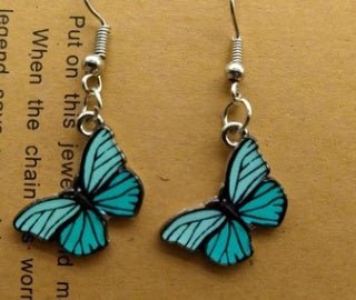 Blue Butterfly Drop Earrings for Women Multicolor Alloy Dangle Earrings Statement Earring Wedding Jewelry Wholesale-Jewearrings