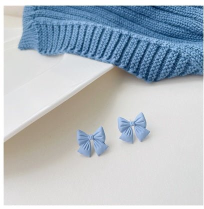 Blue Butterfly Flower Bunny Earrings-Jewearrings