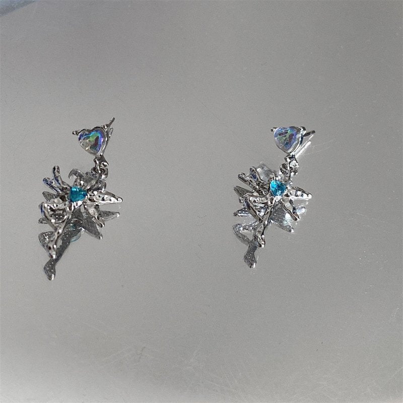 Blue Dancing Elf Earrings Women's Niche Design-Jewearrings