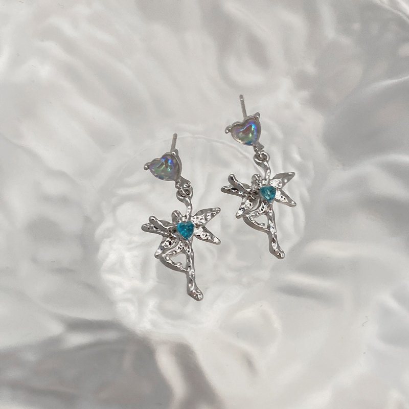 Blue Dancing Elf Earrings Women's Niche Design-Jewearrings