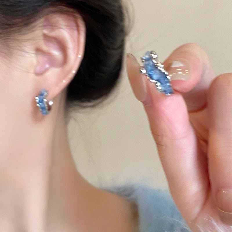 Blue Ear Ring Women's Trendy Earrings-Jewearrings