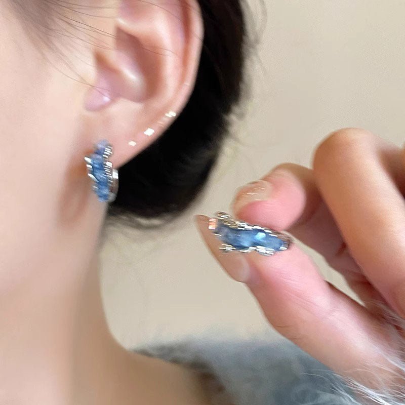 Blue Ear Ring Women's Trendy Earrings-Jewearrings