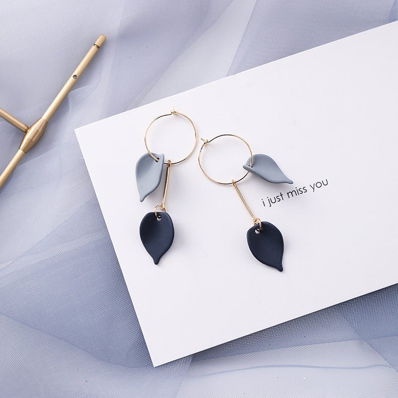 Blue Grey Earrings female geometric Earrings-Jewearrings