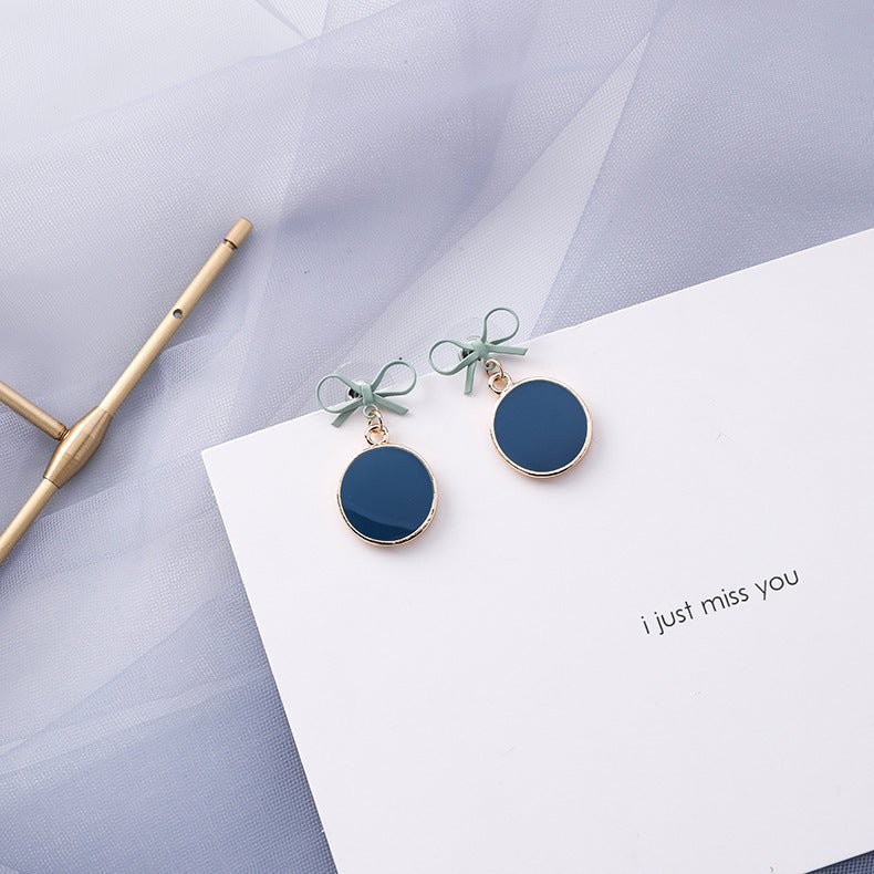 Blue Grey Earrings female geometric Earrings-Jewearrings