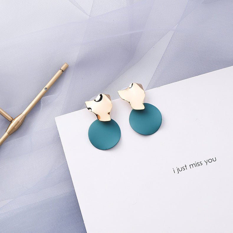 Blue Grey Earrings female geometric Earrings-Jewearrings