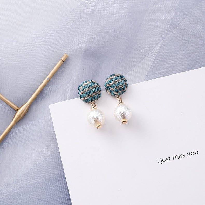 Blue Grey Earrings female geometric Earrings-Jewearrings