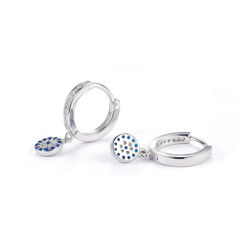 Blue happiness silver earrings-Jewearrings