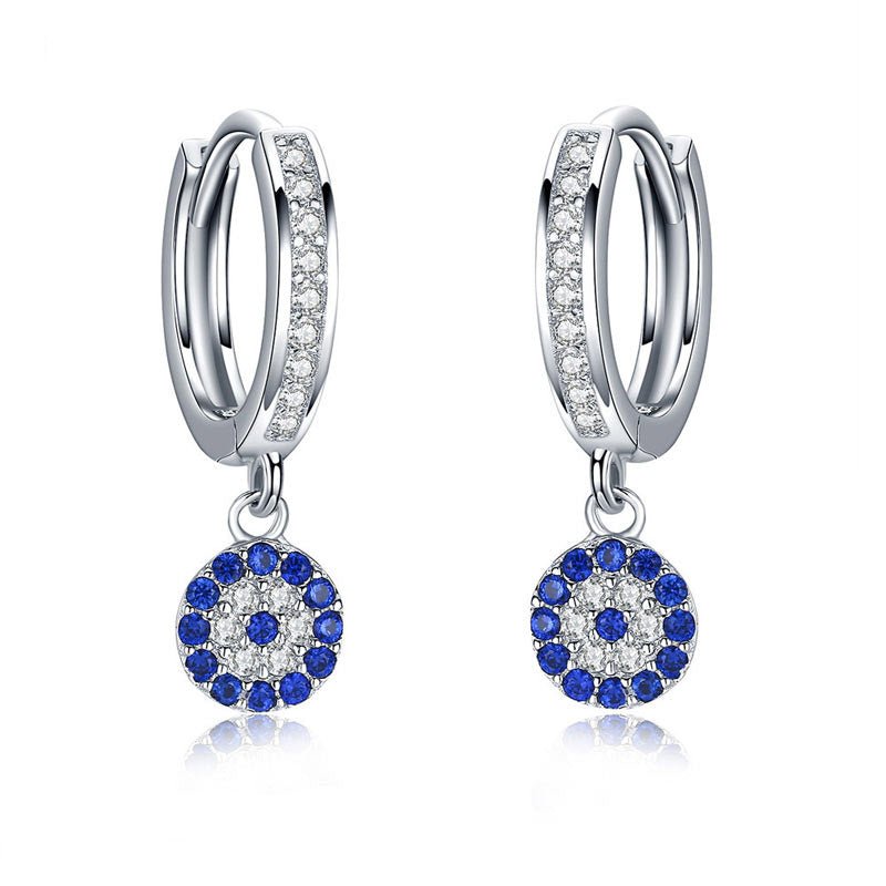 Blue happiness silver earrings-Jewearrings