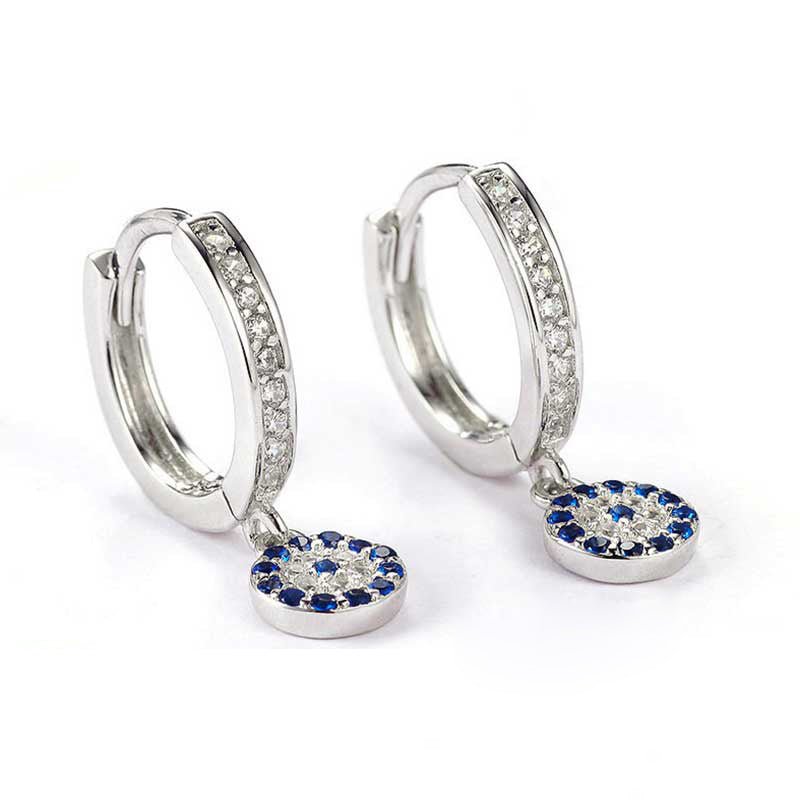 Blue happiness silver earrings-Jewearrings