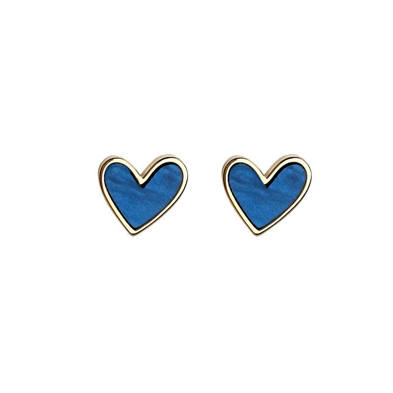 Blue Heart Ear Clip No Ear Hole Women''s Advanced Fake Earrings-Jewearrings