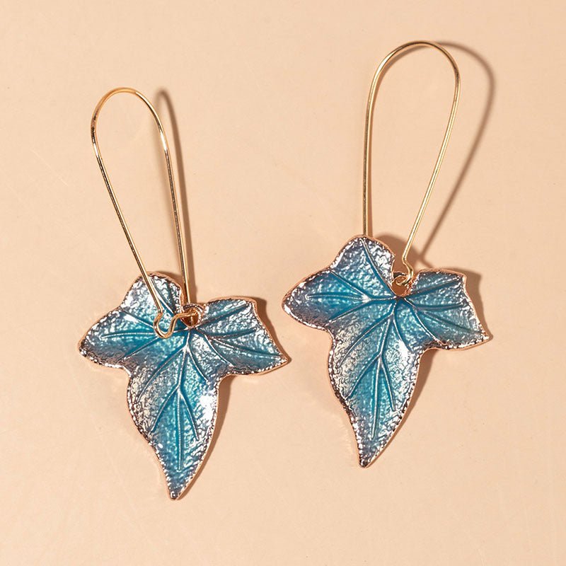 Blue Maple Leaf Earrings Cool-Jewearrings