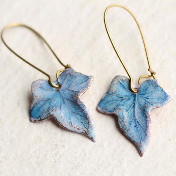 Blue Maple Leaf Earrings Cool-Jewearrings