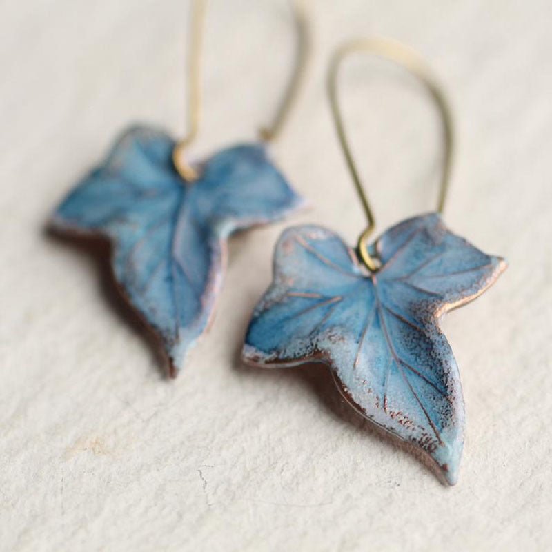 Blue Maple Leaf Earrings Cool-Jewearrings