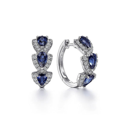 Blue New Style Zircon Earrings Elegant Socialite Accessories Retro Magazine Style Ear Clip-Jewearrings