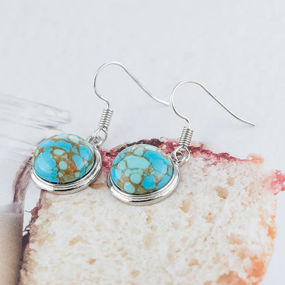 Blue pine stone earrings-Jewearrings