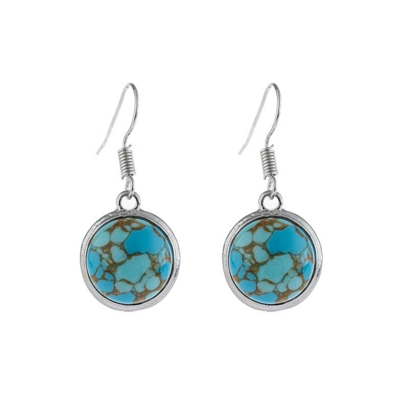 Blue pine stone earrings-Jewearrings