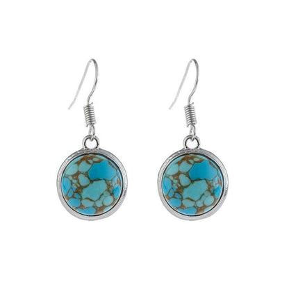 Blue pine stone earrings-Jewearrings