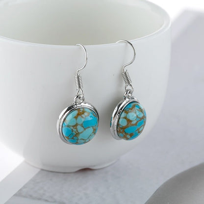 Blue pine stone earrings-Jewearrings