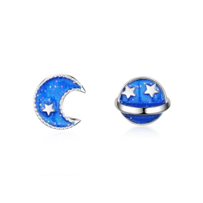 Blue Planet Stud Earrings For Women-Jewearrings