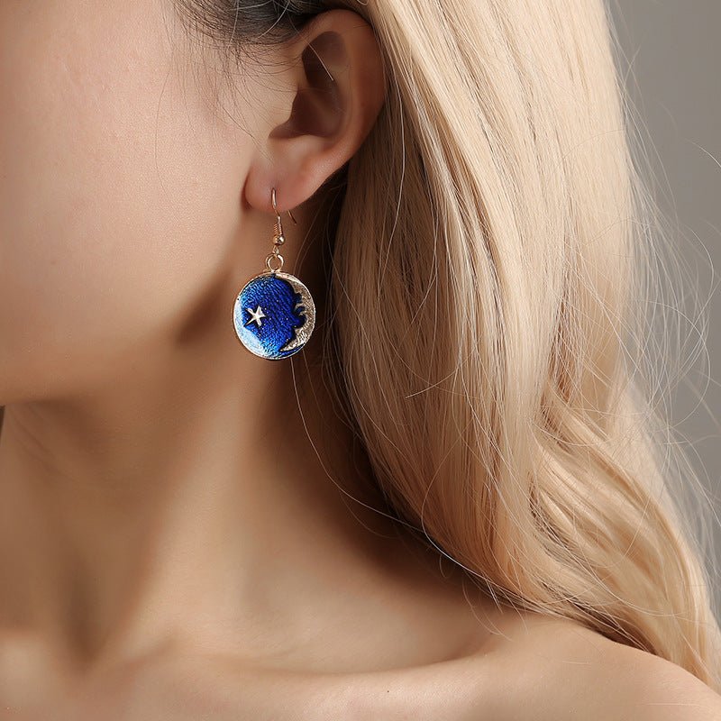 Blue Sarry Sky Earrings Long Asymmetrical Earrings-Jewearrings