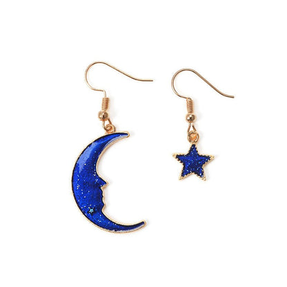 Blue Sarry Sky Earrings Long Asymmetrical Earrings-Jewearrings