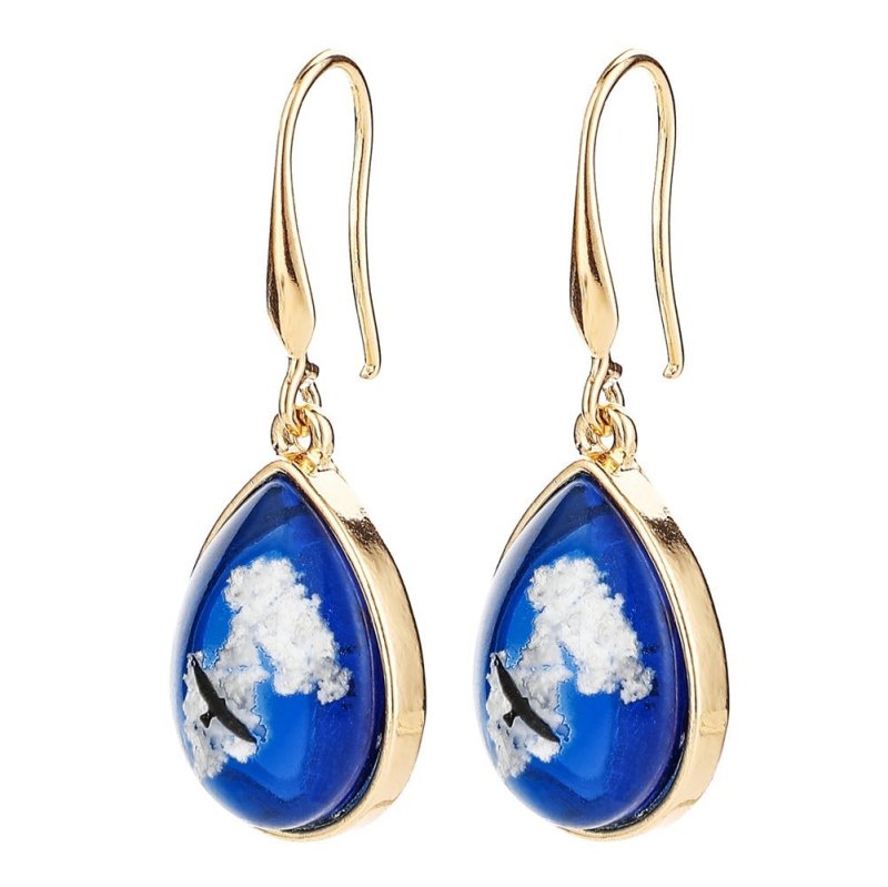 Blue Sky White Clouds Jewelry Earrings Female-Jewearrings