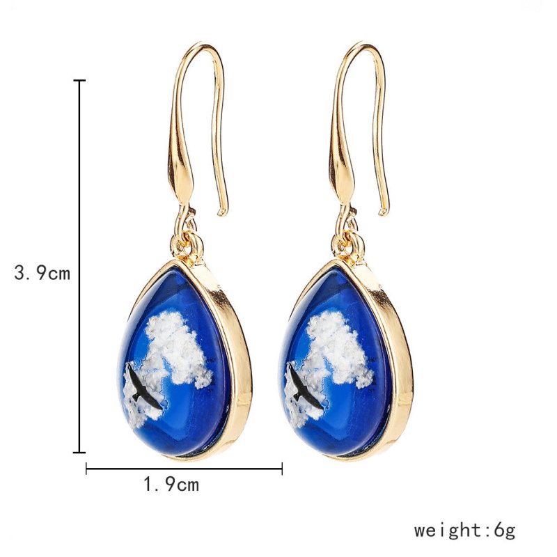 Blue Sky White Clouds Jewelry Earrings Female-Jewearrings