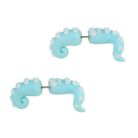 Blue Squid Earrings-Jewearrings