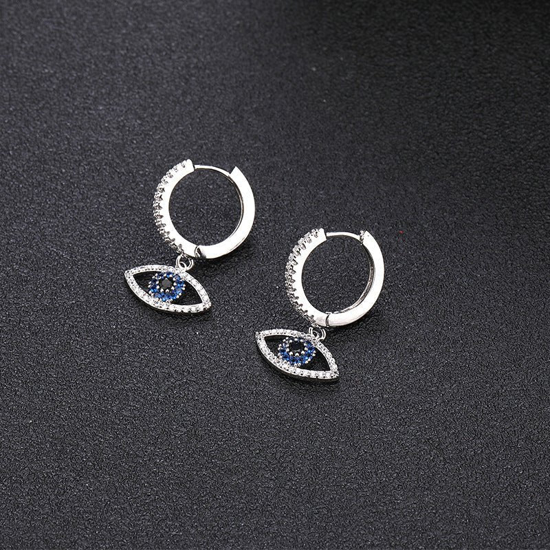 Blue zircon earrings-Jewearrings