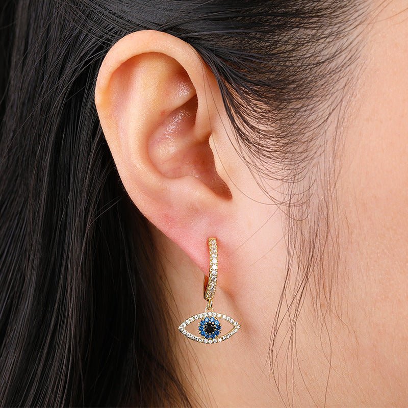 Blue zircon earrings-Jewearrings