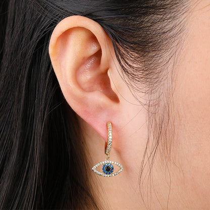 Blue zircon earrings-Jewearrings