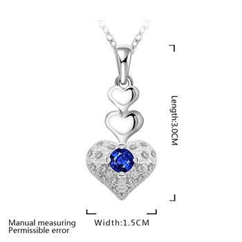 Blue zircon heart pendant necklace and earrings set-Jewearrings