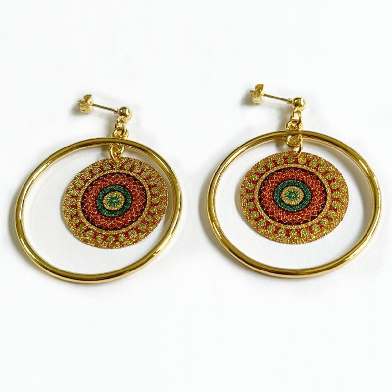 Bohe Tribe Gold Datura Flowers Pendant Earrings-Jewearrings