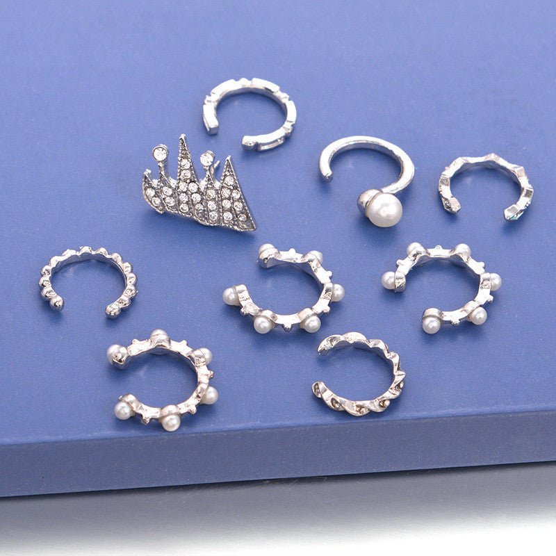 Bohemian Ear Clip 9-piece Personalized Hoop Crown Earrings-Jewearrings