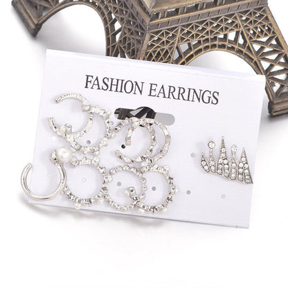 Bohemian Ear Clip 9-piece Personalized Hoop Crown Earrings-Jewearrings