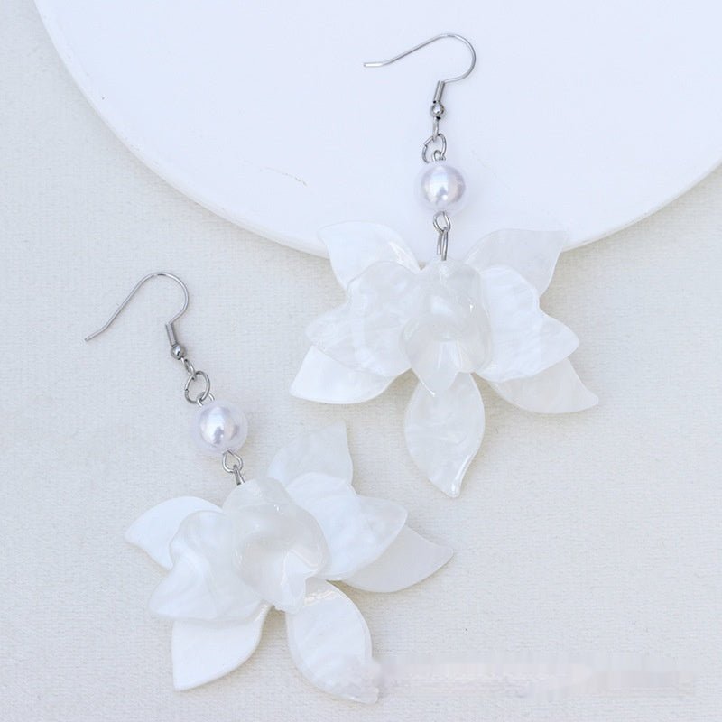 Bohemian Petal Stitching Water Ripple Acrylic Earrings-Jewearrings