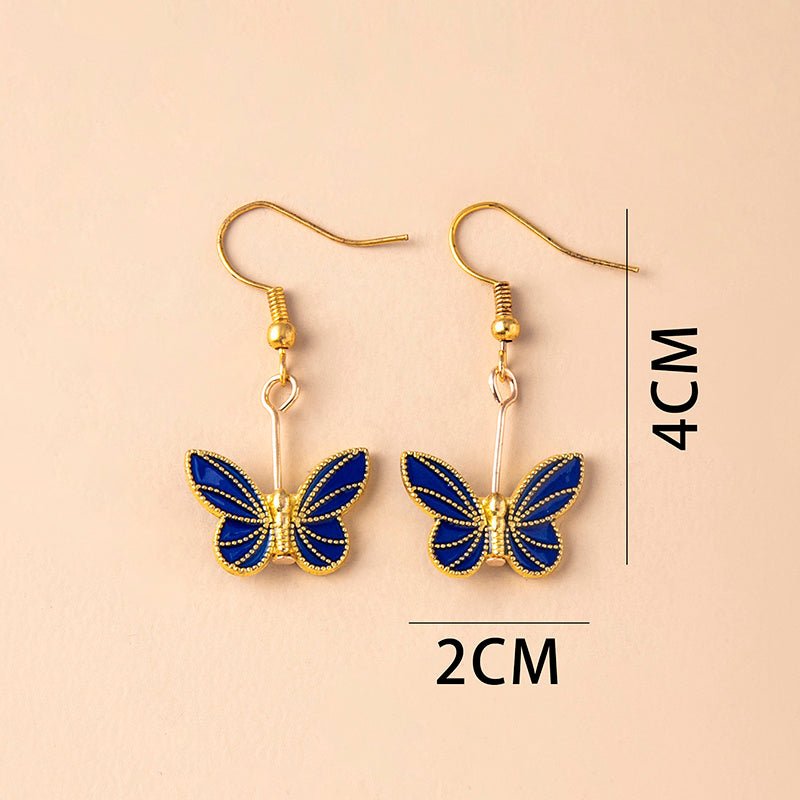 Boho Green Blue Red Butterfly Earrings For Women Girls-Jewearrings