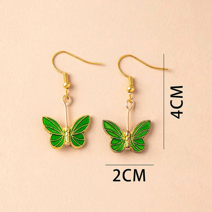 Boho Green Blue Red Butterfly Earrings For Women Girls-Jewearrings