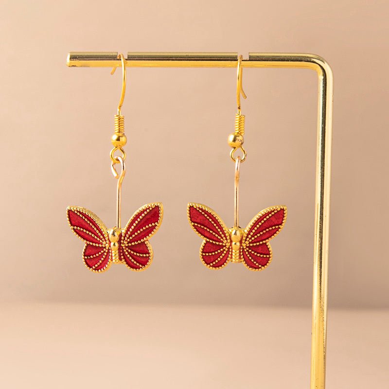 Boho Green Blue Red Butterfly Earrings For Women Girls-Jewearrings