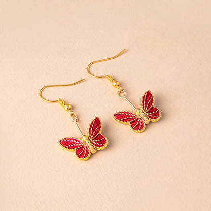 Boho Green Blue Red Butterfly Earrings For Women Girls-Jewearrings