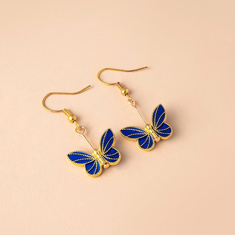 Boho Green Blue Red Butterfly Earrings For Women Girls-Jewearrings