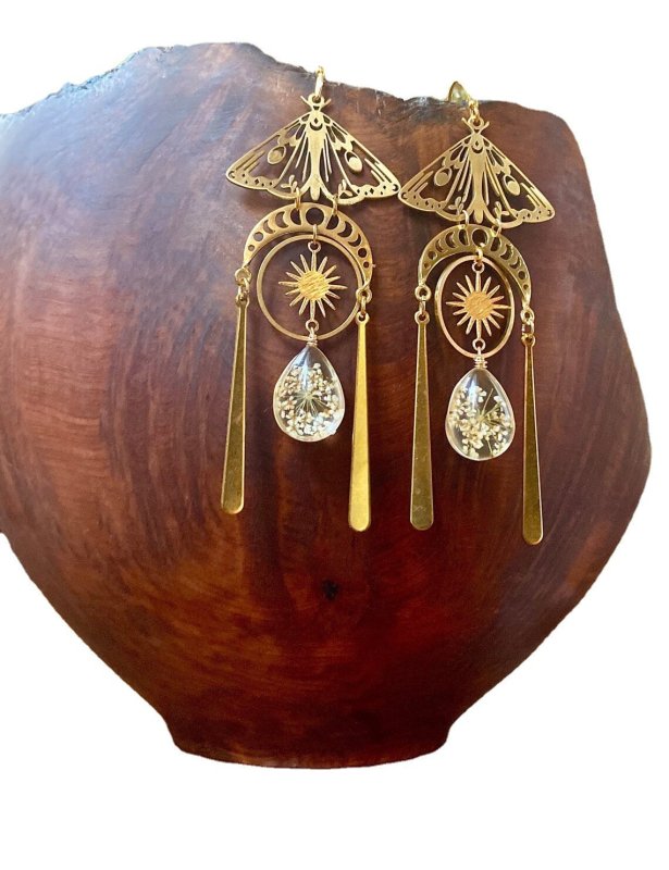 Boho Oleoresin Crystal Drop Earrings-Jewearrings