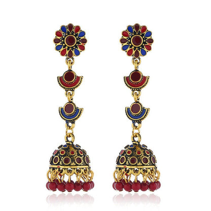 Boho Style Shell Coral Multi-layer Earrings Retro Port Style Exaggerated Earrings-Jewearrings