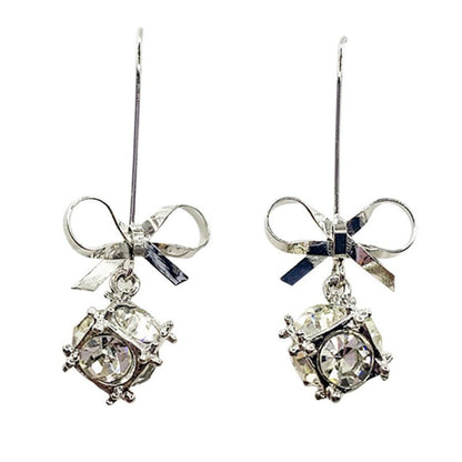 Bow Full Diamond Earrings-Jewearrings